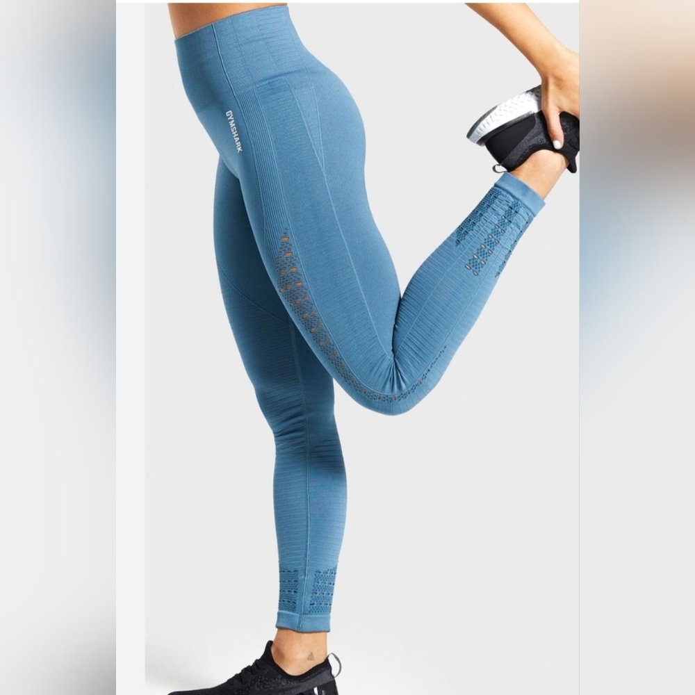 Gymshark Energy Seamless Leggings Pale Blue Small *